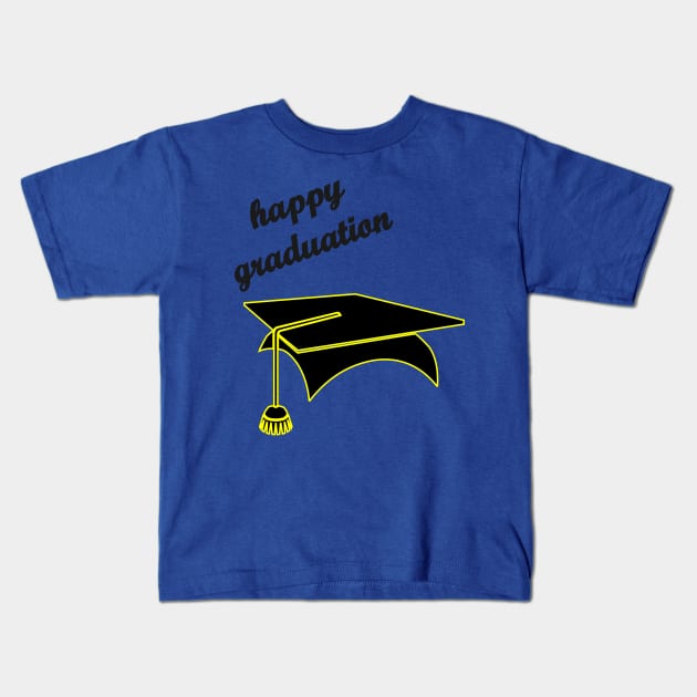 happy graduation Kids T-Shirt by CreativeIkbar Prints